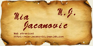 Mia Jacanović vizit kartica